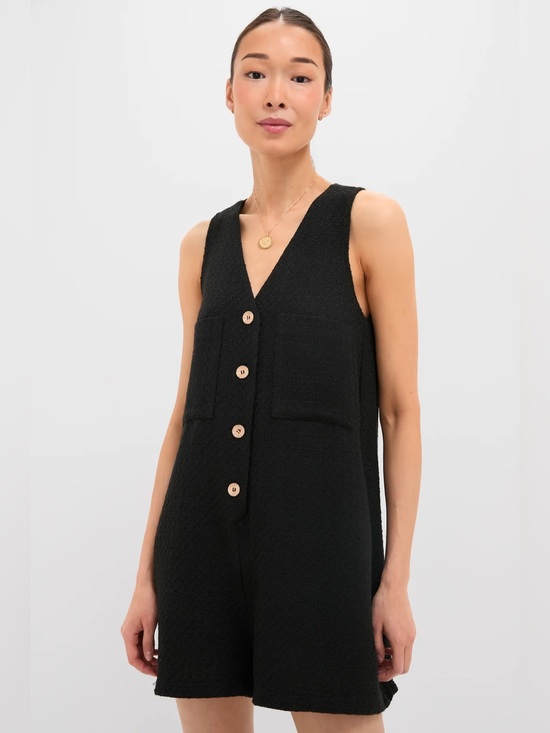 Tuckernuck Pants - NWT Tuckernuck Myla Black Textured Romper size XS